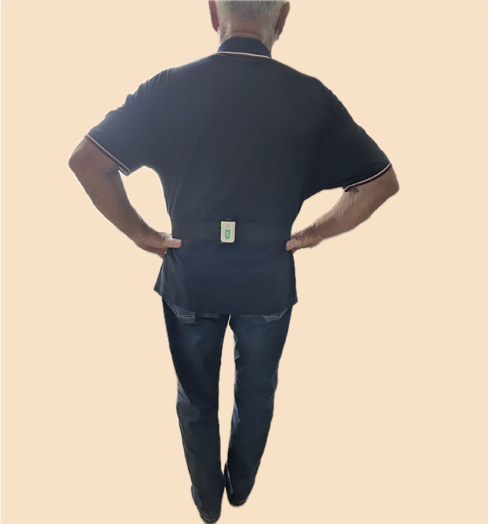 Figure 1. Set up for balance measurements with the IMU sensor